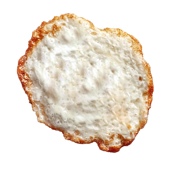 Paño de gamuza con forma de huevo frito.