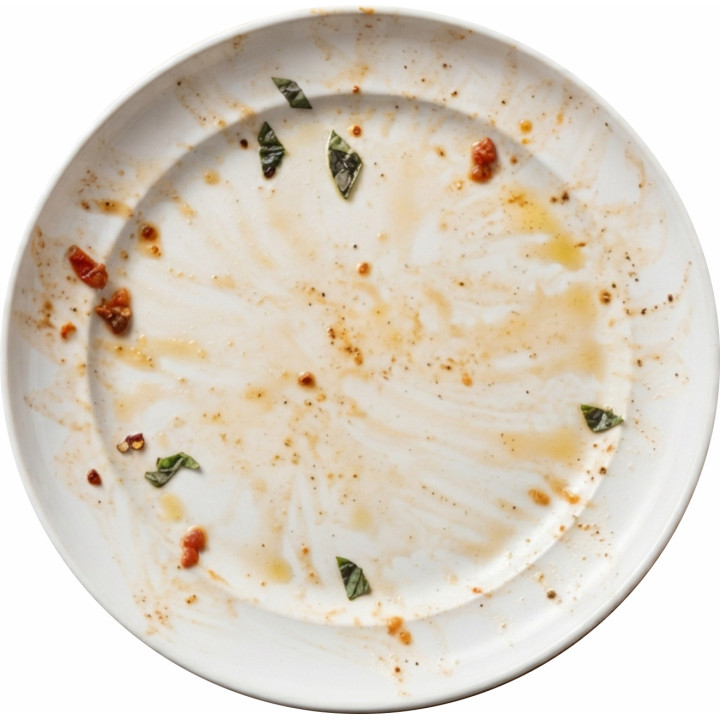 Paño de gamuza con forma de plato.