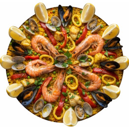 Paño de gamuza con forma de paella.