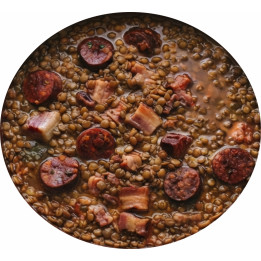 Paño de gamuza con forma de guiso de lentejas
