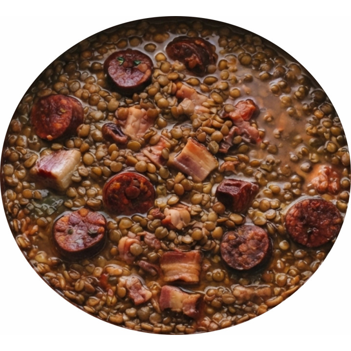 Paño de gamuza con forma de guiso de lentejas