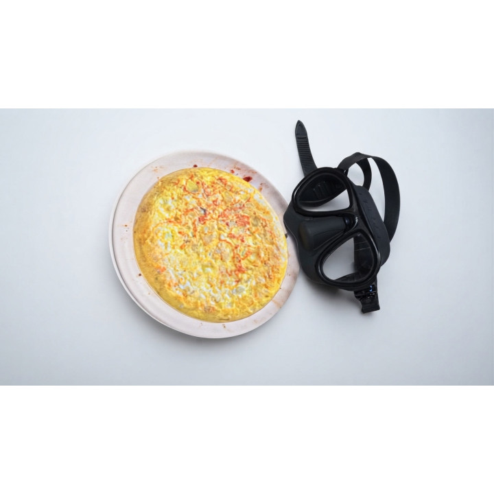 Paño de gamuza con forma de tortilla.